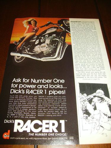 1979 yamaha xs1000 racer 1 header pipe ***original ad*** xs eleven