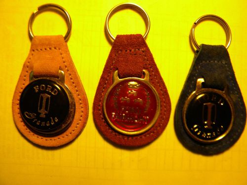 Ford keychain leather key chain set of 3, grenada and fairmont