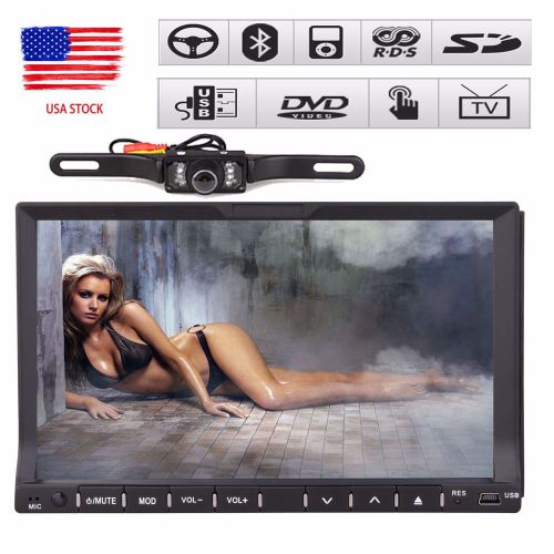 Camera+double 2 din 7" in dash stereo car dvd player bluetooth radio ipod sd us