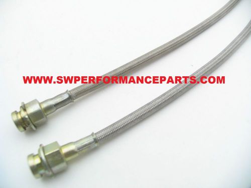 7/16&#034; stainless steel brake hose w/ hose clips, banjo bolts, washers, &amp; tabs