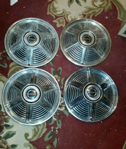 1964-1965 ford mustang hubcaps - set of four 14&#034; wheel rim covers - oem fomoco