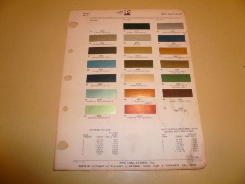 1972 cadillac ditzler ppg color chip paint sample - vintage