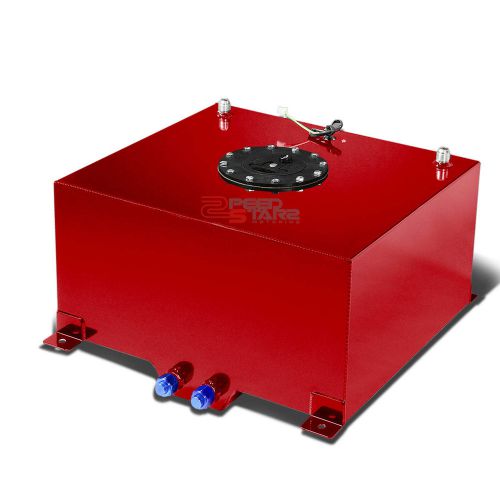 10 gallon lightweight red aluminum gas fuel cell tank+level sender 17x17x9"