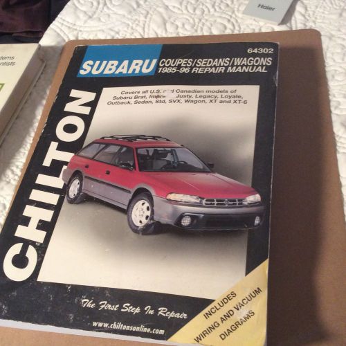 Chilton subaru 1985-1996 repair book 64302 good