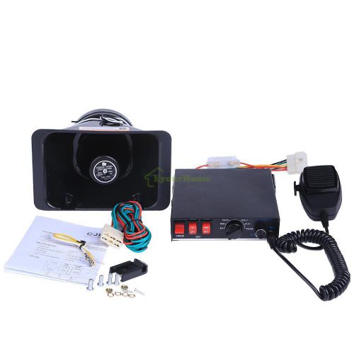 200w 8 sound loud car warning alarm police fire siren horn pa speaker mic mount