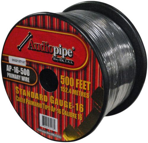 16 gauge 500ft primary wire black audiopipe ap16500bk wire