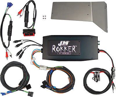 94-1257 j&amp;m rokker p500w 4-ch amp kit p500w '06-13 harley fltr w rear speakers