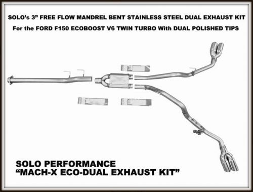 Ford f150 complete cat back dual exhaust kit  ecoboost only 145&#034; wheel base