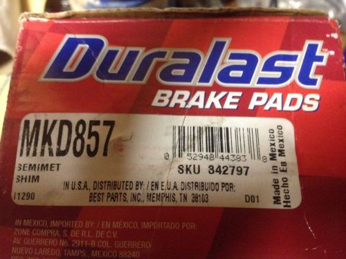 Duralast brake pads mkd857 new dodge chrysler voyager front disc minivan