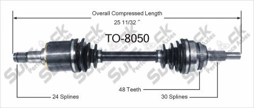 Surtrack to8050 left new cv complete assembly