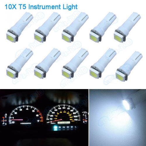 Premium 10pcs car t5 17 37 73 instrument dashboard white led bulbs light lamp vl