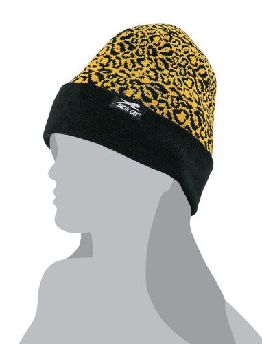 Arctic cat women&#039;s leopard beanie / hat - black - gold 5263-032