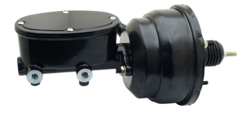 8" dual black powder coated brake booster &amp; wilwood style oval master cylinder