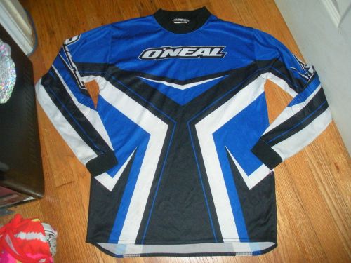 ~o'neal racing~motocross mx/dirt bike riding jersey, blue/black, sz kids xl, euc