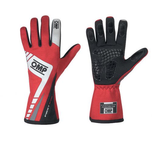 Omp ib/757e/r/m red first evo gloves - medium new in package!
