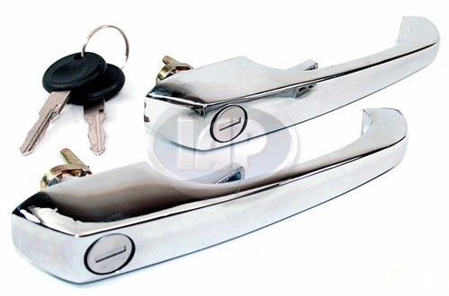 Vw bus outer door handle set (keyed alike) 211898205n type 2 1969 thru 1979