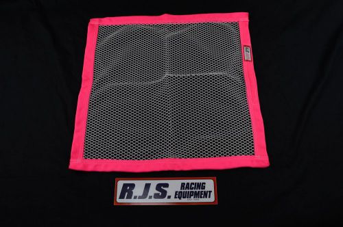Rjs racing equipment mesh window net rod sleeves pink / white 23x23