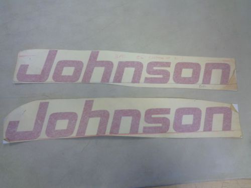 Johnson decal pair ( 2 ) red 20 3/4&#034; x 3 3/8&#034; marine boat