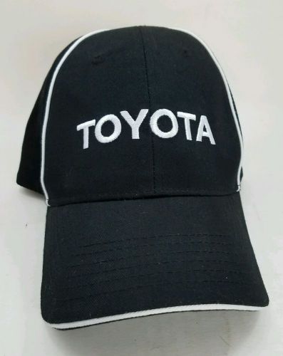 Toyota black with white print baseball cap embroidered velcro closure brand hat