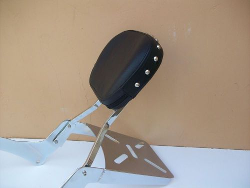 "new" yamaha v-star 650 classic sissy bar backrest with luggage rack - studs