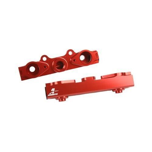 Aeromotive fuel rails billet aluminum red anodized for subaru sti 2.5l pair