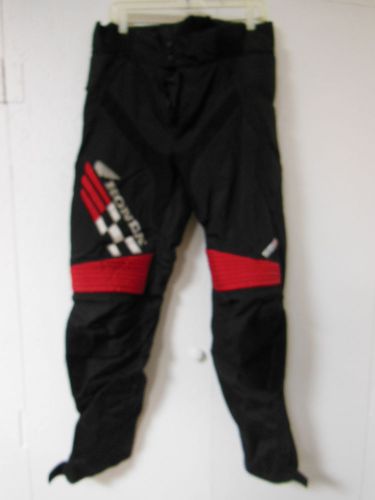 Mens honda scotchlite 3m motocross riding padded knee pads pants size 34