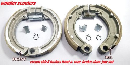 Vespa vbb 8 inches front &amp; rear brake shoe jaw with spring set  new ws-5412