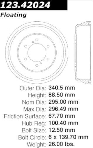 Centric parts 123.42024 rear brake drum
