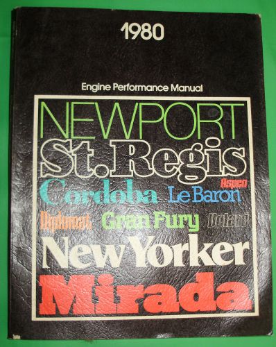 1980 dodge chrysler plymouth engine performance manual mopar