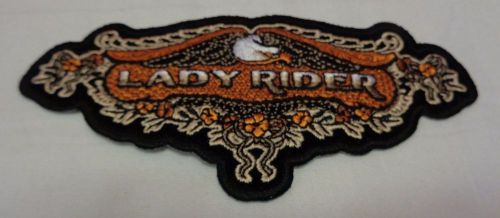 Biker motorcycle "lady rider" eagle for vest jacket patch black,orange &amp; white
