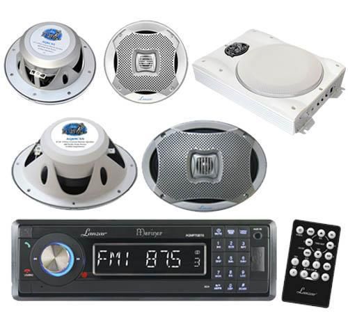 Lanzar marine mp3 am/fm stereo/bluetooth 2 6x9&#034; 2 6.5&#034; speakers 1000w amp system