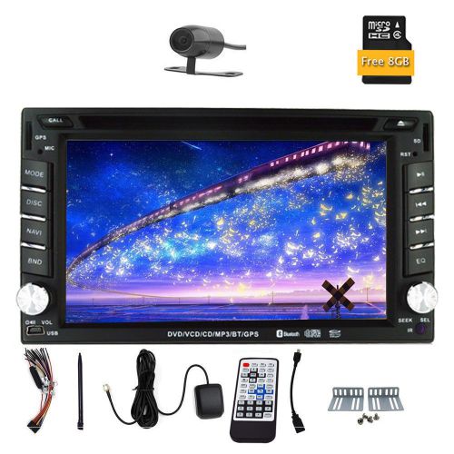 Car dvd player double 2 din gps navigation system bluetooth stereo 6.2&#039;&#039;+camera