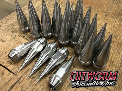 Chevy silverado spiked lug nuts 3&#034; 14mm x 1.5 spikes 100% made in usa! (99-2015)