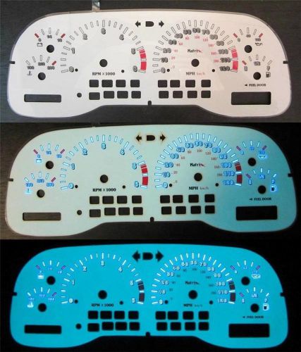 97 98 99 00 dodge dakota durango indiglo white face glow gauges kit for cluster