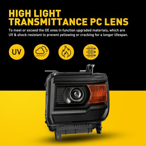 For 14-19 GMC Sierra 1500 2500HD 3500HD Headlight Set Projector LN8, US $199.99, image 10
