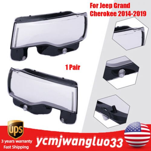 1Pair Headlight Headlamp Lens Cover For Jeep Grand Cherokee 2014-2019 Left+Right, US $109.00, image 12