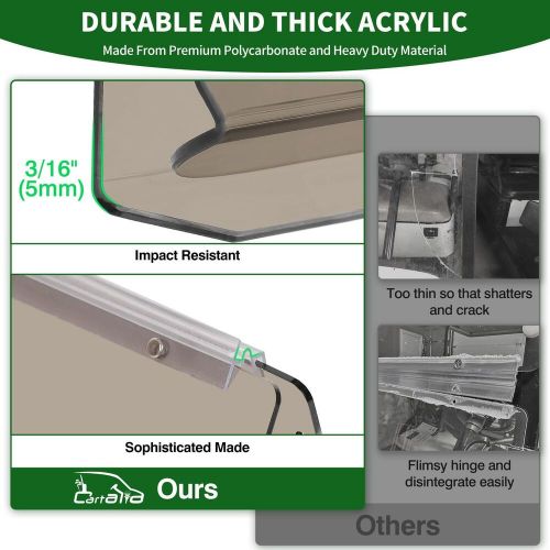 Cartalia golf cart foldable windshield 3/16" (5mm) thicken only fits strut rail