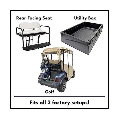 Golf Cart Cover – 3-Sided Track Style Sunbrella Canvas – Fits Golf B, US $666.96, image 3