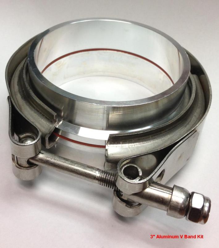 Find 3" Aluminum VBAND CLAMP & FLANGE KIT With Gasket Oring V Band in