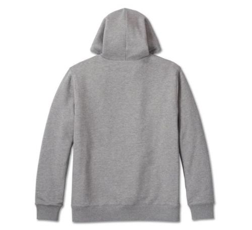 Harley davidson men's bar &amp; shield lined zip-up hoodie heather grey 96175-24vm