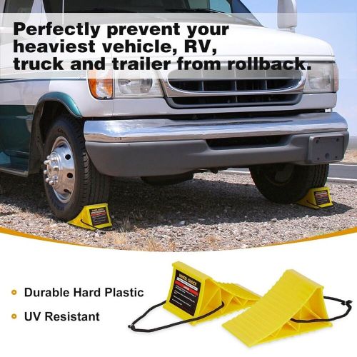 4 Pc Heavy Duty Wheel Chocks Stop Tire RV Camper Trailer Car Truck Stopper Block, US $27.25, image 5