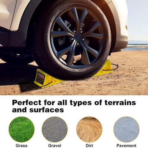 4 Pc Heavy Duty Wheel Chocks Stop Tire RV Camper Trailer Car Truck Stopper Block, US $27.25, image 6