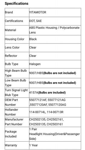 2002-2005 dodge ram 1500 2500 3500  left headlight 55077121af aftermarket tested