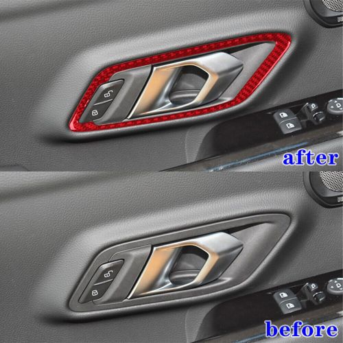 2X Red Carbon Fiber Interior Door Handle Trim For Toyota Supra A90 2019-2022-, US $, image 10