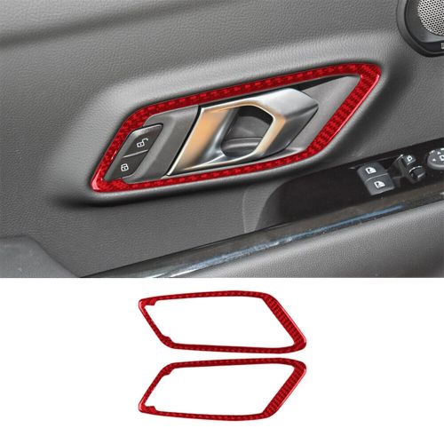 2X Red Carbon Fiber Interior Door Handle Trim For Toyota Supra A90 2019-2022-, US $, image 12