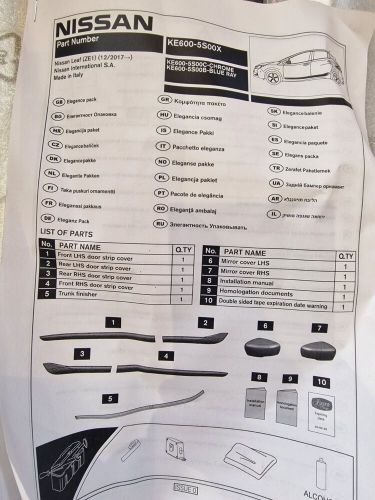 GENUINE NEW NISSAN LEAF 18- CHROME ELEGANCE STYLING PACK KE600-5S00C, US $, image 3