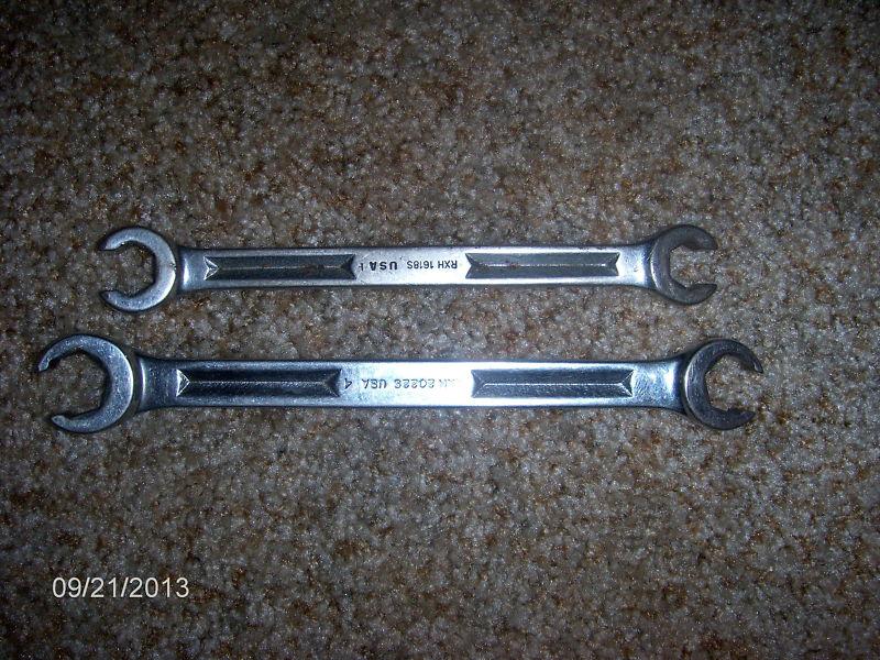 Pair of snap-on sae flare nut wrenches rxh1618s and rxh 2022s 5/8 11/16 1/2 9/16