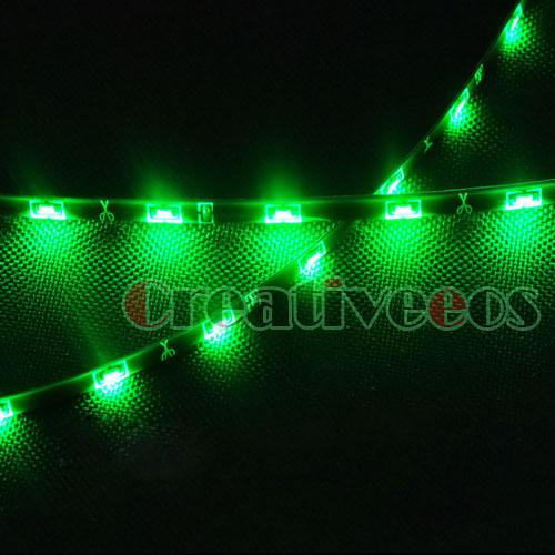 2pcs 30cm 12" 15smd car flexible strip led light green