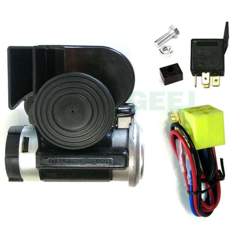 Horn car truck motorcycle snail compact dual tone 1 [airhorn_black]