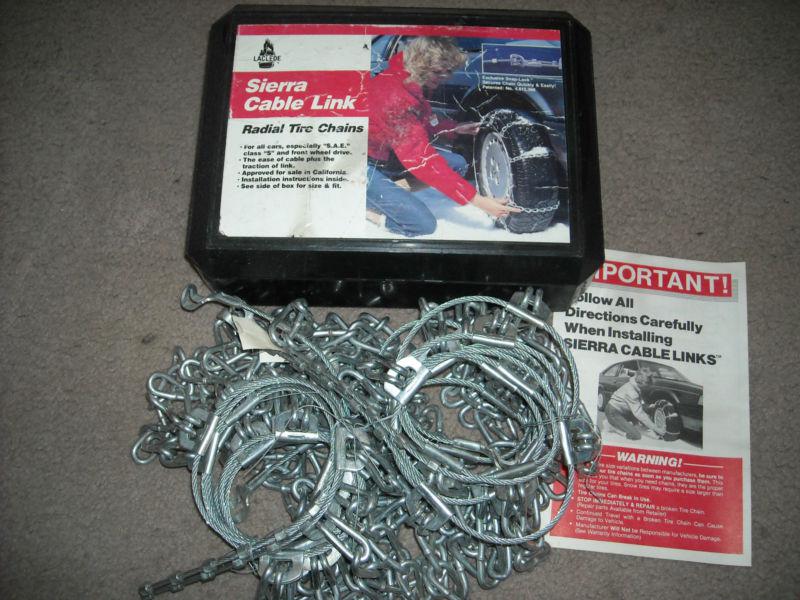 Sierra cable link tire snow chains, 1930 - never used